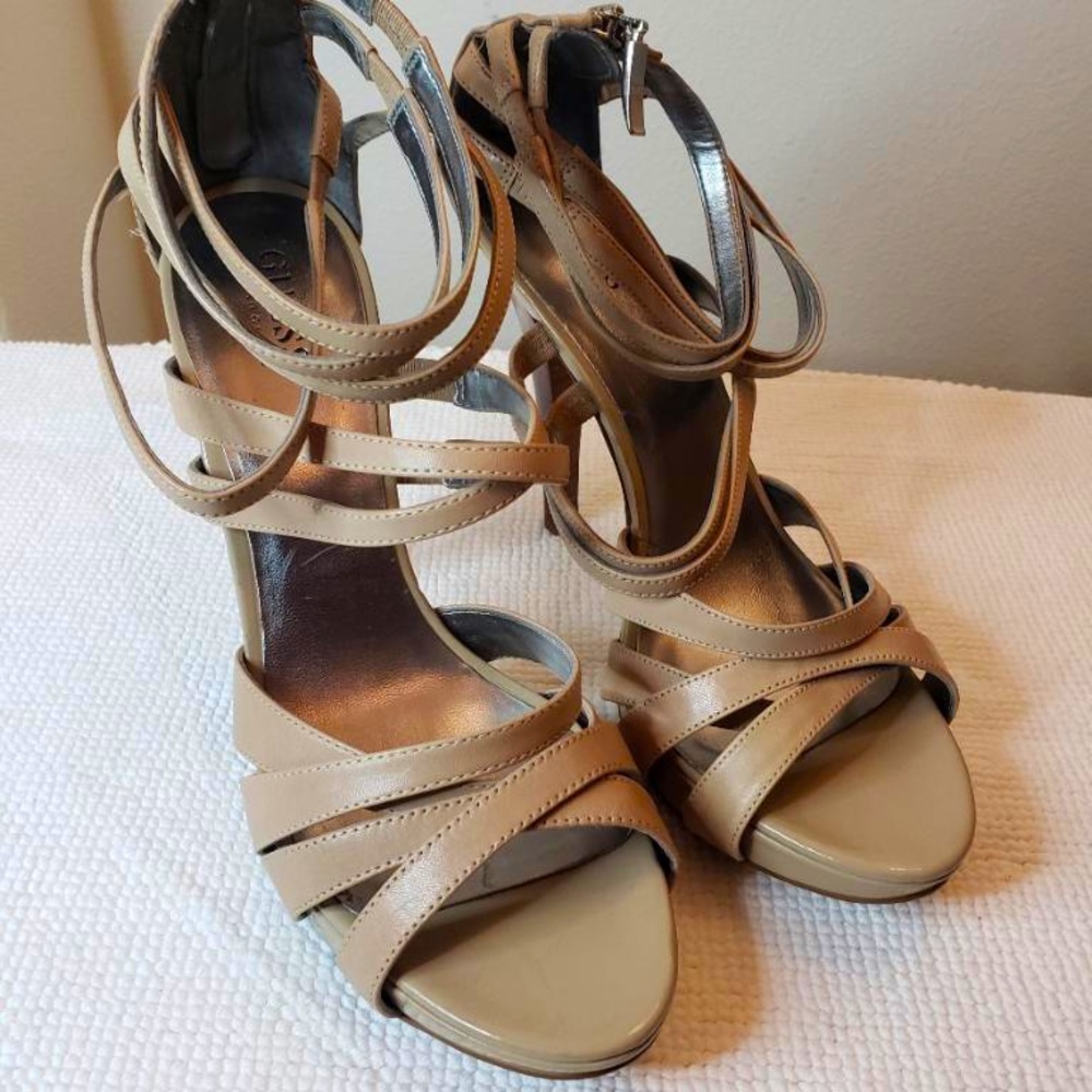 Guess Tan Strap Heels